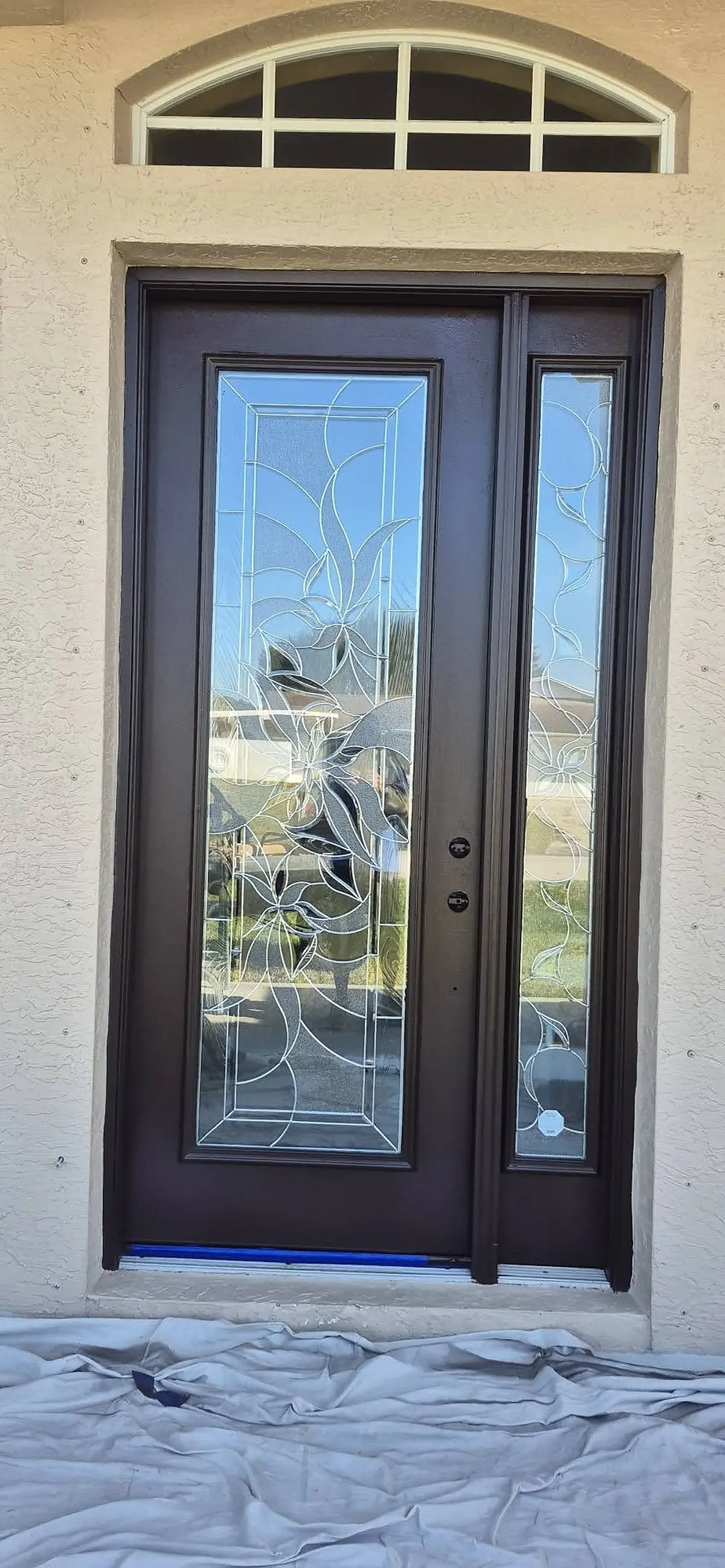 Entry door and sidelight repainted