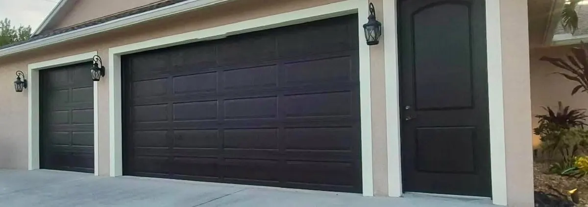 After: doors repainted deep brown