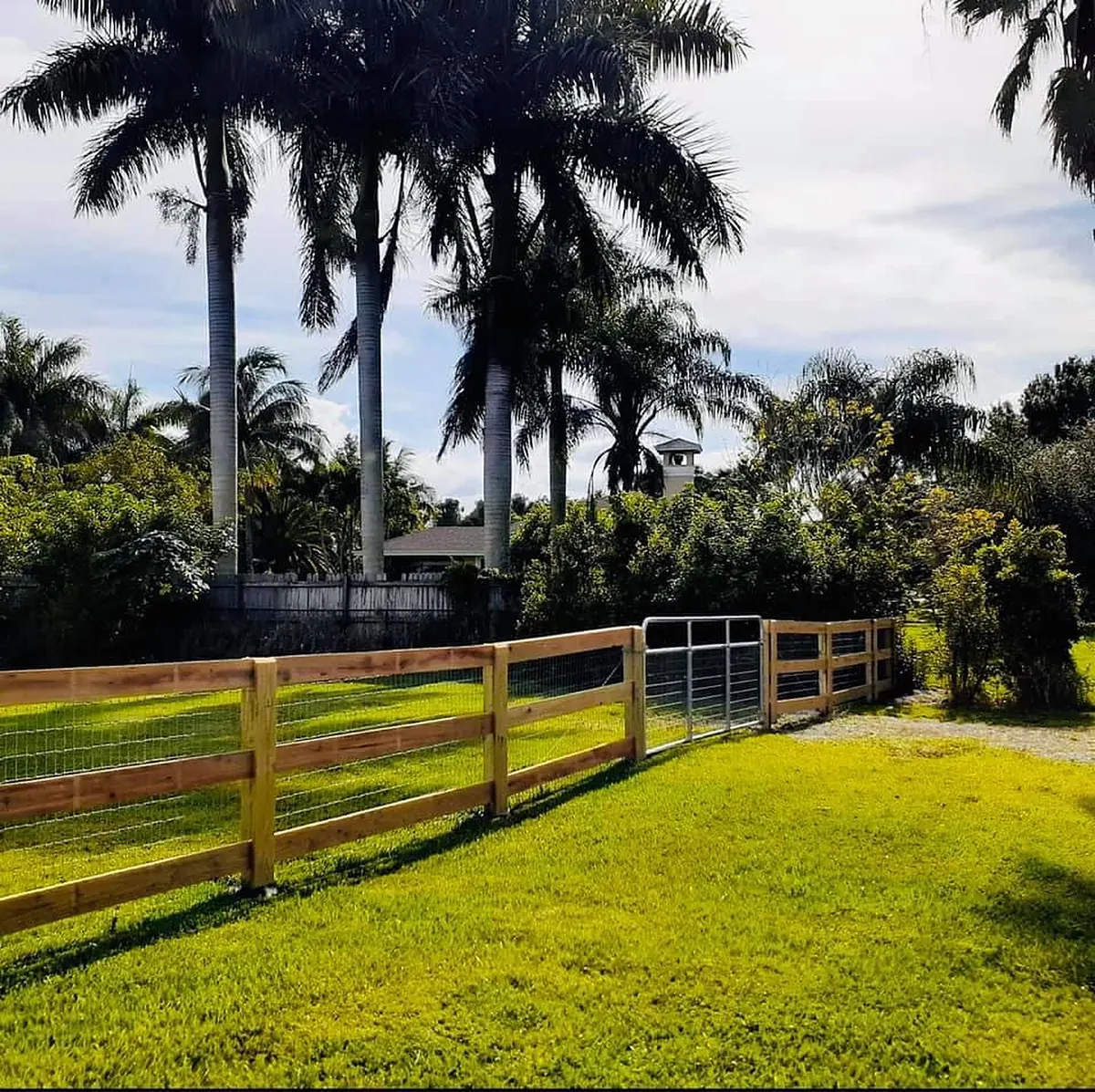Ranch fence with a matching gate